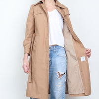 70s Tan Trench Coat S