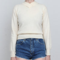 Ivory Lambswool/Angora Sweater S
