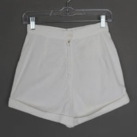 70s White Corduroy Shorts XS