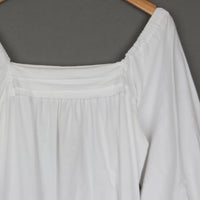 70s White Cotton Maxi Dress