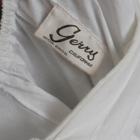 70s White Cotton Maxi Dress
