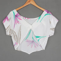 White Floral Crop Top