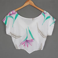 White Floral Crop Top