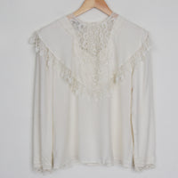 White Lace Bib Blouse