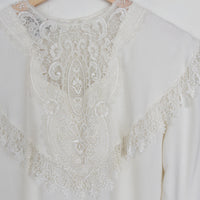White Lace Bib Blouse