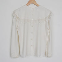 White Lace Bib Blouse