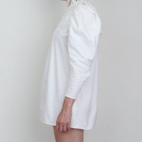 White Lace Trim Mini Dress