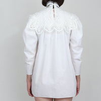 White Lace Trim Mini Dress