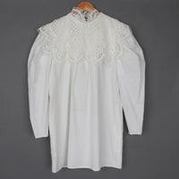 White Lace Trim Mini Dress