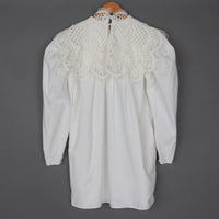 White Lace Trim Mini Dress