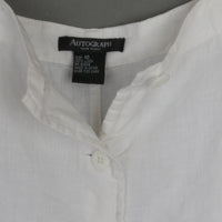 White Linen Button Down Maxi Skirt XL