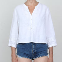 White Linen Top