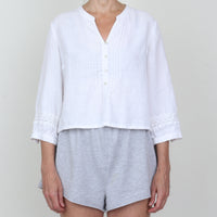 White Linen Top