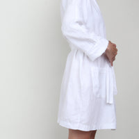 White 100% Linen Robe