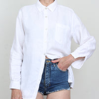 White 100% Linen Shirt