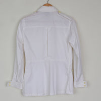 70s White Safari Shirt Jacket XS