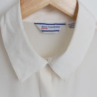 White 100% Silk Blouse L/XL