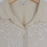 1950s Cream Silk Blouse XS/S