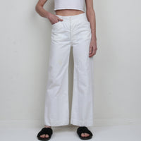 1930s White Cotton Navy Sailor Pants S/M