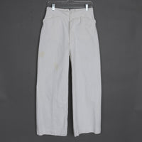 1930s White Cotton Navy Sailor Pants S/M