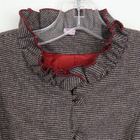 Wool Puff Sleeve Skirt Suit
