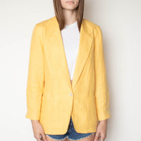 Butter Yellow Linen Jacket S