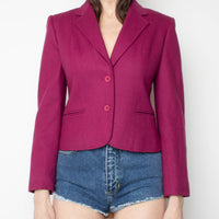 Plum Wool Crop Blazer