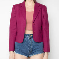 Plum Wool Crop Blazer