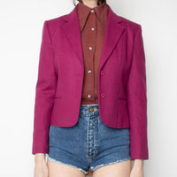 Plum Wool Crop Blazer