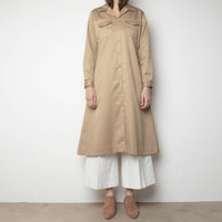 70s Tan Button-Down Shirtdress
