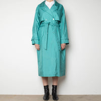80s Teal Trench Coat