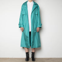 80s Teal Trench Coat