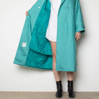 80s Teal Trench Coat