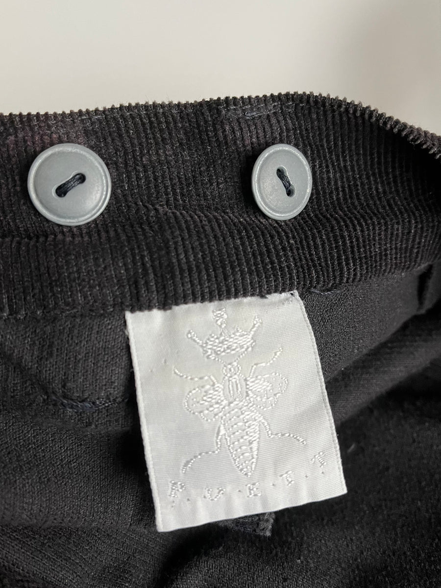 Black Corduroy Wide Leg Trouser