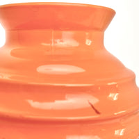 70s Ribbed Orange Glass Vase