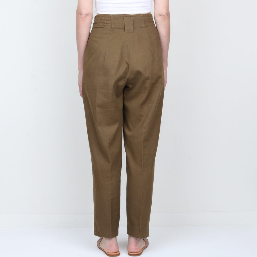 Linen / Cotton Pleated Trouser
