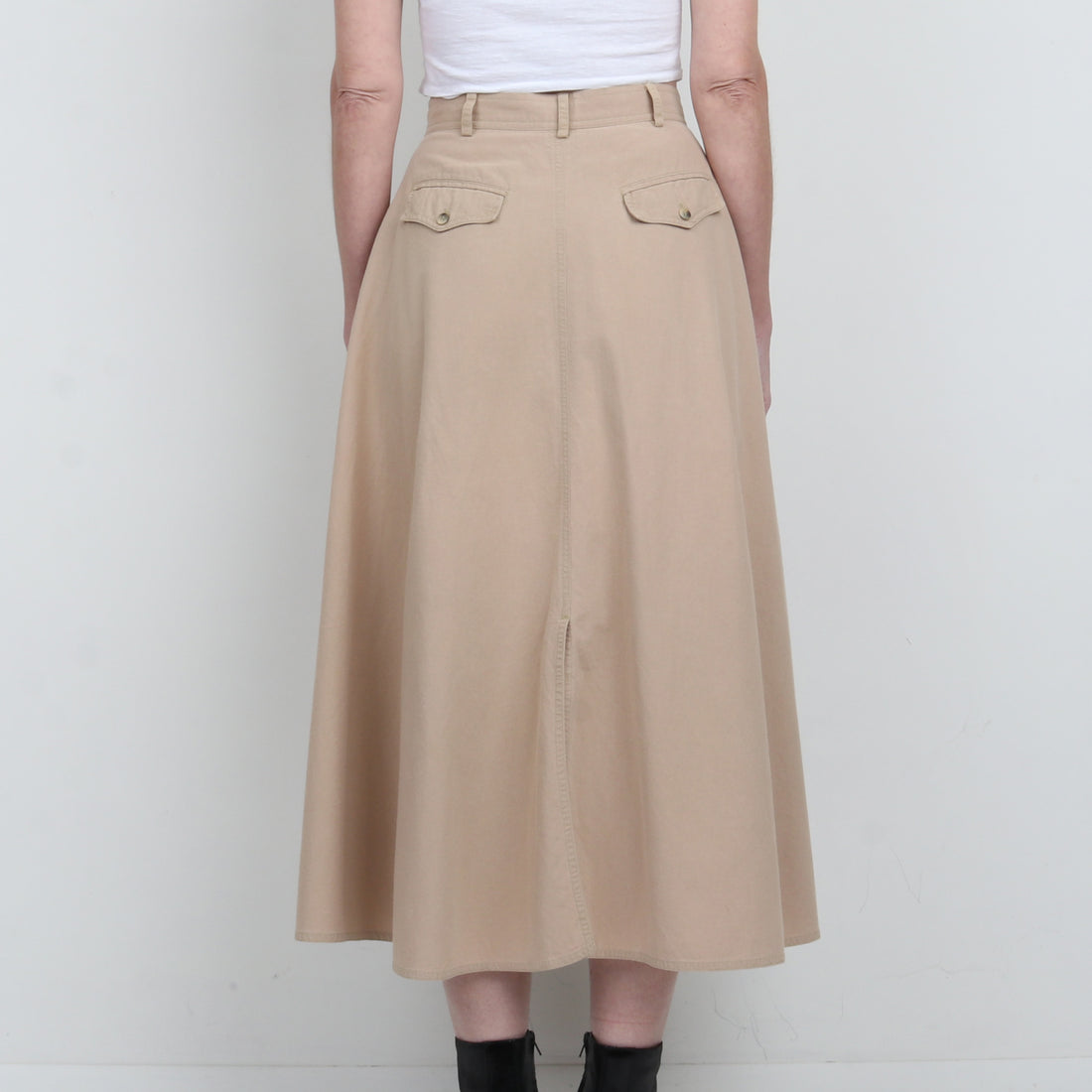Tan Cotton Maxi Skirt