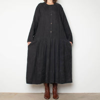 Black Linen Oversize Shirtdress