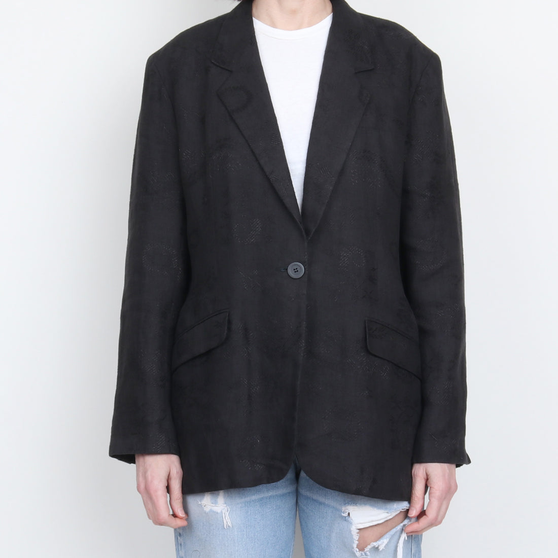 Black Linen Blazer M