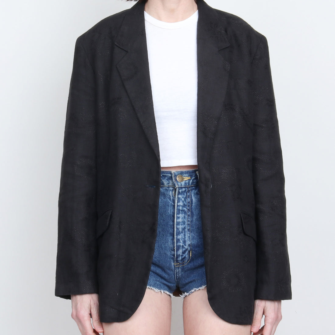 Black Linen Blazer M