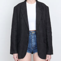 Black Linen Blazer M