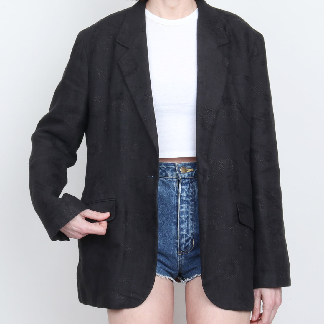 Black Linen Blazer M