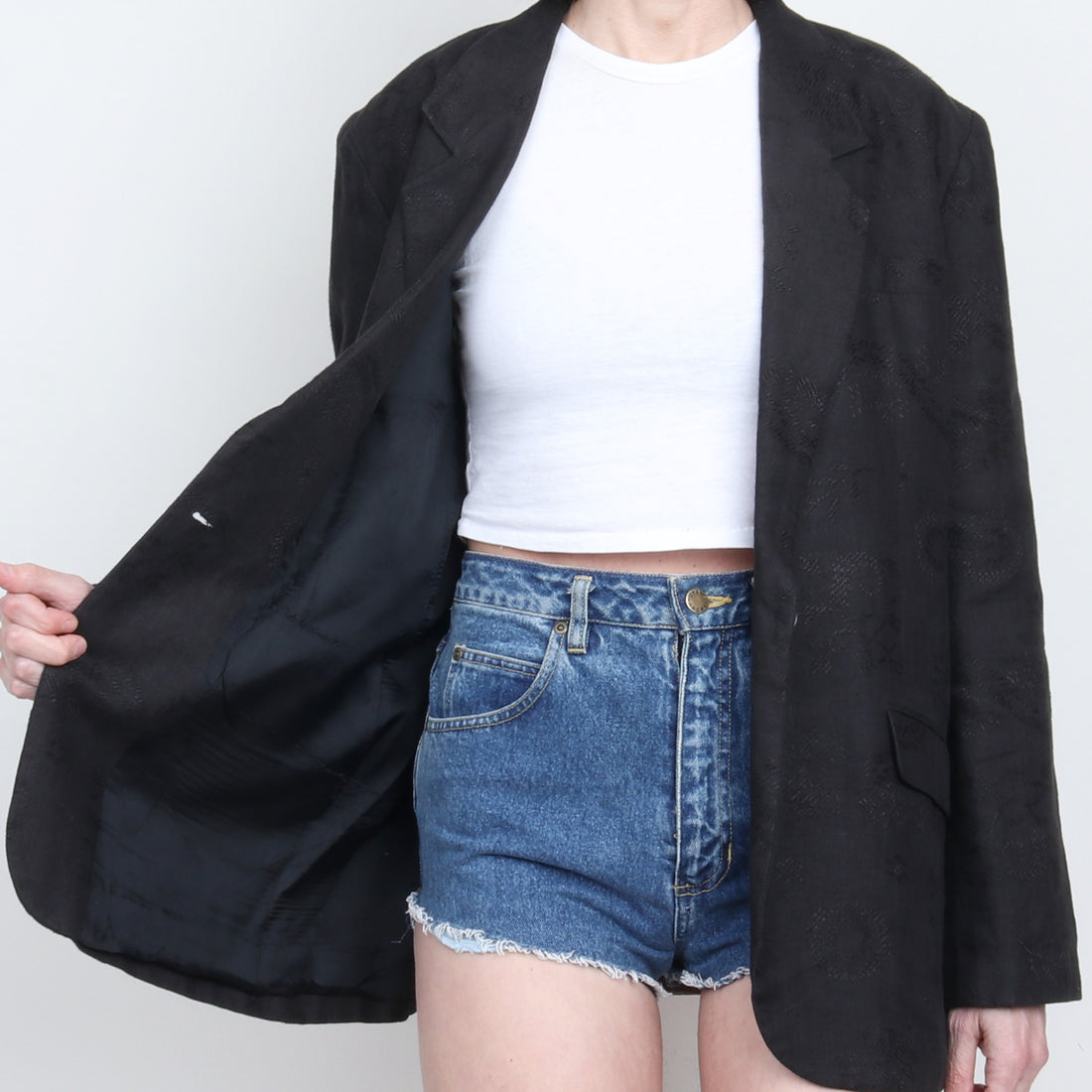 Black Linen Blazer M
