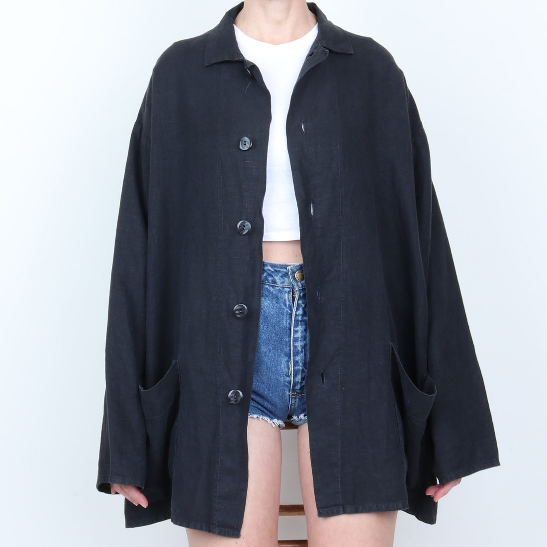90s Oversize Linen Jacket