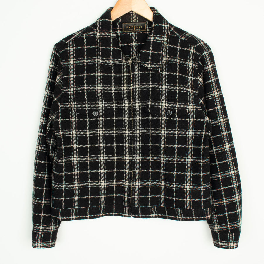 Plaid Wool Jacket M