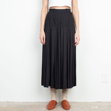 Pleated Black Maxi Skirt