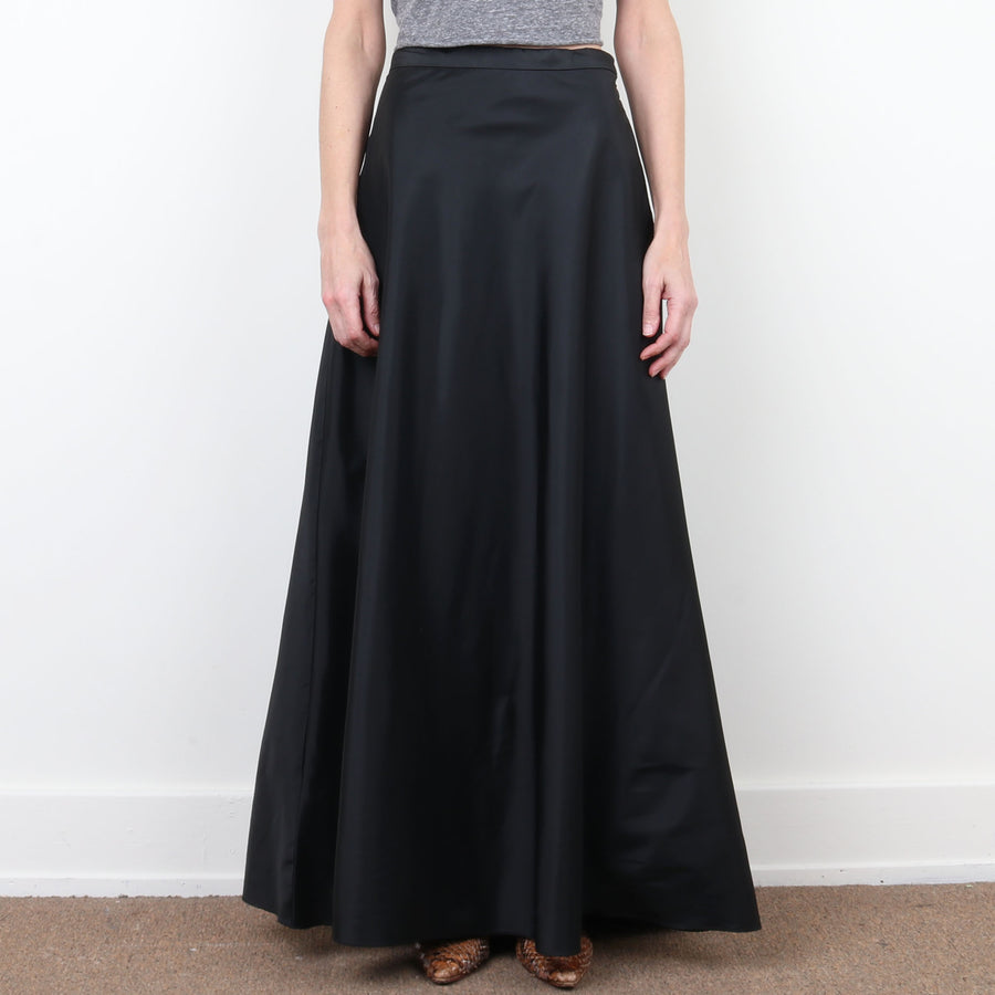 Black Satin Maxi Skirt