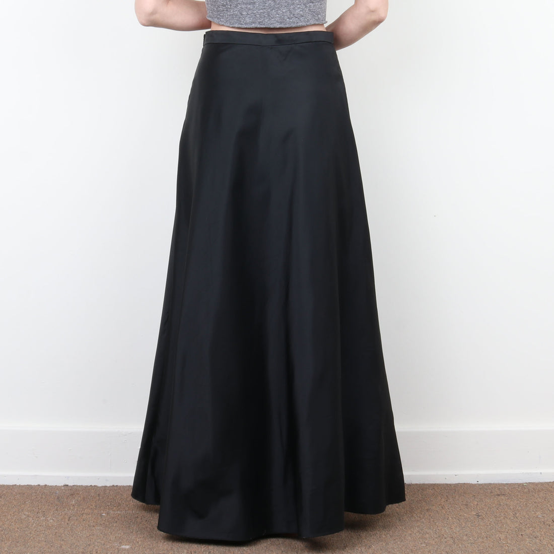 Black Satin Maxi Skirt