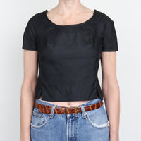 1950s Silk Button Back Top