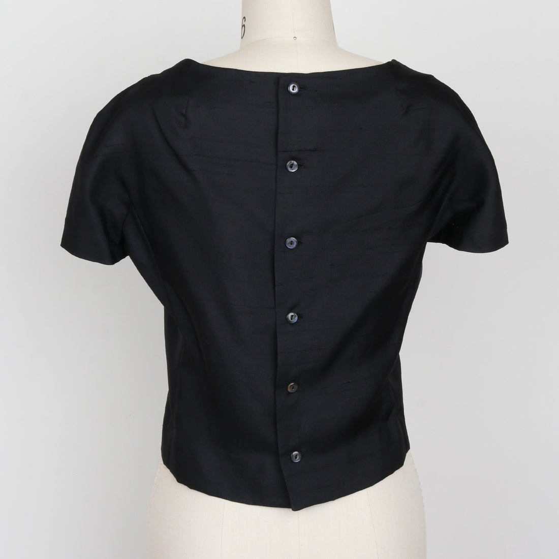1950s Silk Button Back Top